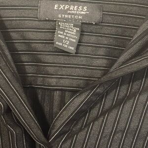 Express Charcoal Pinstripe Stretch Shirt